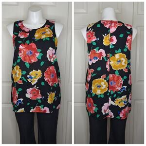 Who What Wear floral sleeveless tunic top sz XL